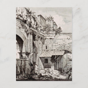 Portico of Octavia Rome Black and White Art Postcard