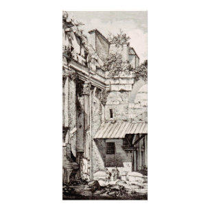 Portico of Octavia Rome Black and White Art Rack Card