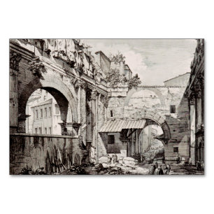 Portico of Octavia Rome Black and White Art Table Number