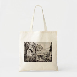 Portico of Octavia Rome Black and White Art Tote Bag