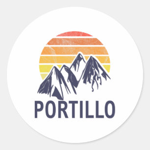 Portillo Chile South America Ski Resort Snowboardi Classic Round Sticker