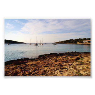 Portinatx Ibiza Bay Seascape with Sailboats Photo Print