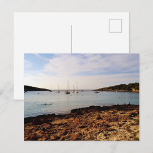 Portinatx Ibiza Bay Seascape with Sailboats Postcard
