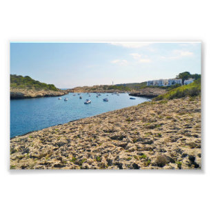 Portinatx Ibiza Coastal Bay with Boats Photo Print