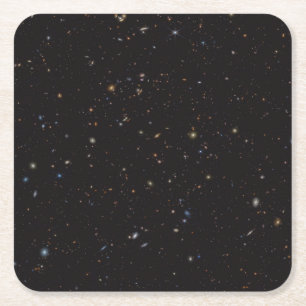 Portion Of Sky With Over 45,000 Galaxies Visible. Square Paper Coaster
