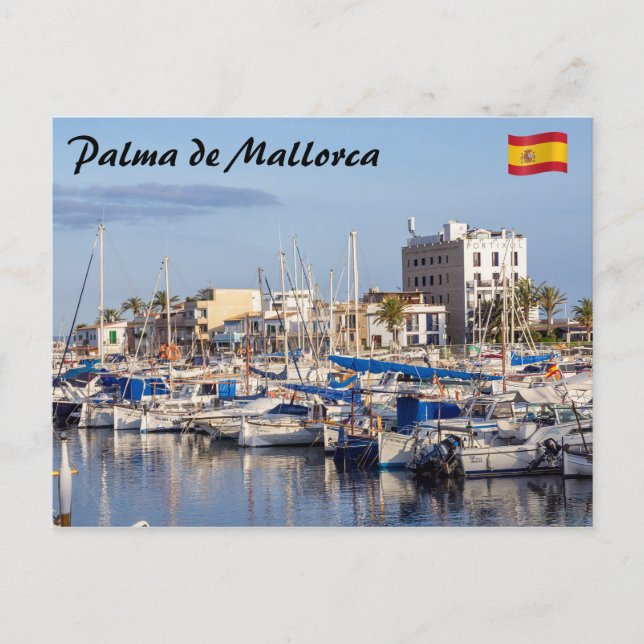 Portixol marina at dusk - Palma de Mallorca Postcard (Front)
