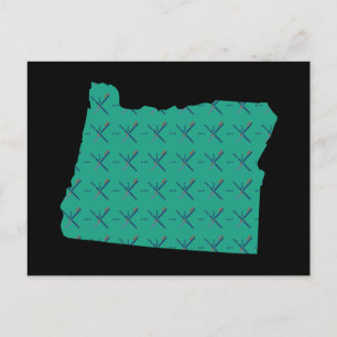 Portland Airport carpet Oregon map Postcard