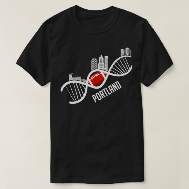 Portland American Football Skyline Oregon USA Gift T-Shirt (Design Front)