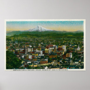 Portland and Mt. Hood in the distance Poster