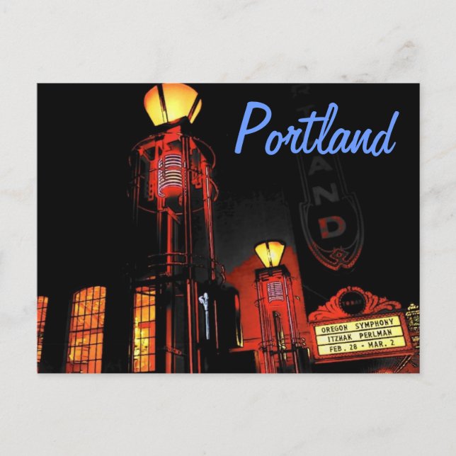 Portland at Night Postcard (Front)