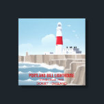 Portland Bill Lighthouse Canvas Print<br><div class="desc">Colourful artwork of Portland Bill Lighthouse at the southernmost point of the Jurassic coast.  Perfect for anyone who loves this wild and naturally beautiful part of Dorset.</div>