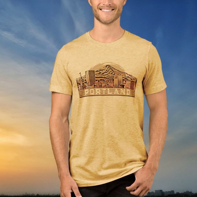 Portland Black Skyline Graphic T-Shirt Tri-Blend Shirt (Creator Uploaded)