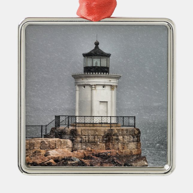 Portland Breakwater / Bug Light Metal Tree Decoration (Front)
