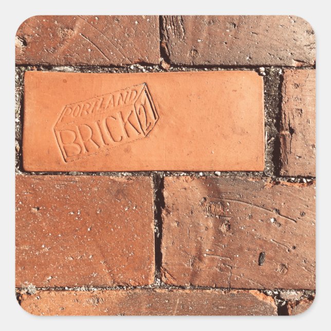 portland brick sidewalk square sticker (Front)
