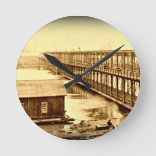Portland Bridge Antique 1890 Round Clock