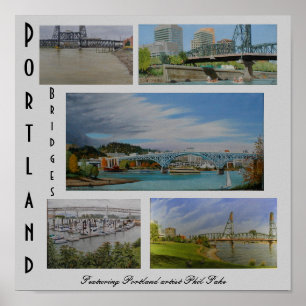 Portland Bridges Poster