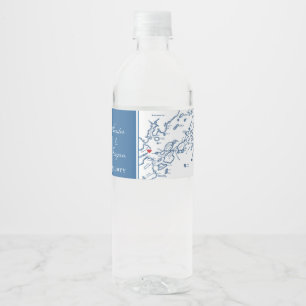 Portland Casco Bay Wedding Water Bottle Label