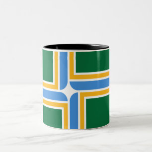 Portland city flag Two-Tone coffee mug