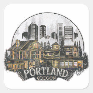 Portland City Oregon USA Square Sticker