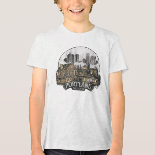 Portland City Oregon USA Tri-Blend Shirt