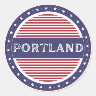 Portland City Pride Emblem – American Identity Classic Round Sticker