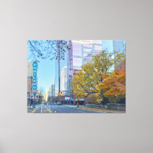 Portland Cityscape in Autumn Canvas Print