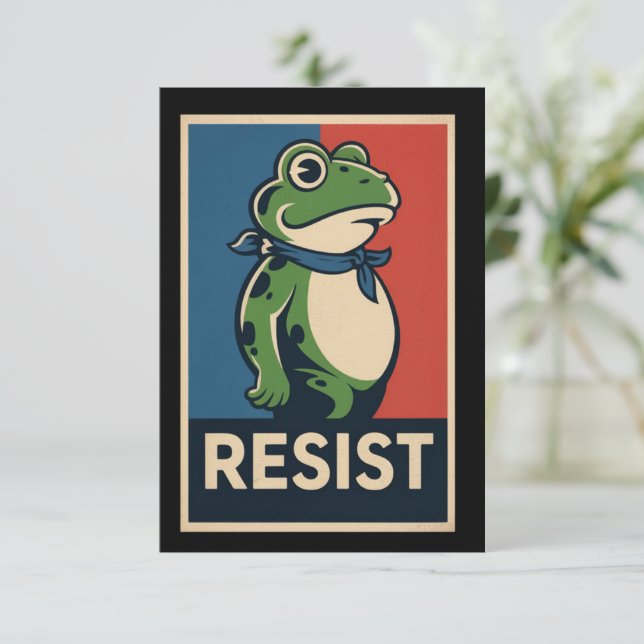 Portland Frog Protest Anti Ice Resistance I Stand  Invitation (Standing Front)