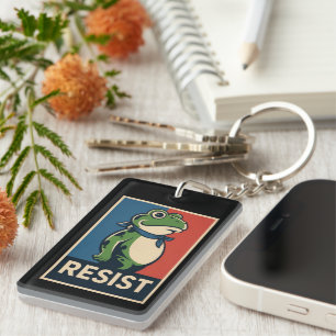 Portland Frog Protest Anti Ice Resistance I Stand  Key Ring