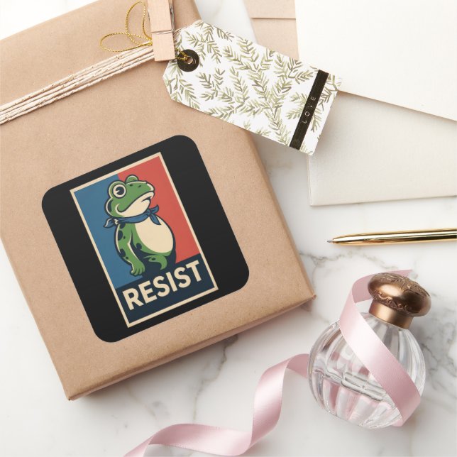 Portland Frog Protest Anti Ice Resistance I Stand  Square Sticker (Gifting)