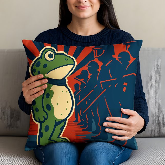 Portland Frog Protest Cushion (Creator Uploaded)