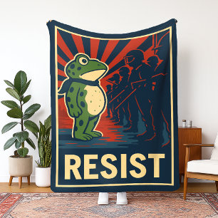 Portland Frog Protest Fleece Blanket