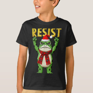 Portland Frog Protest Frog Women No Kings Christma T-Shirt