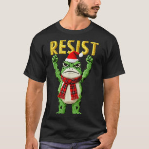Portland Frog Protest Frog Women No Kings Christma T-Shirt