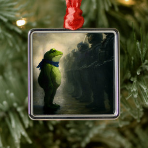 Portland Frog Protest Metal Tree Decoration