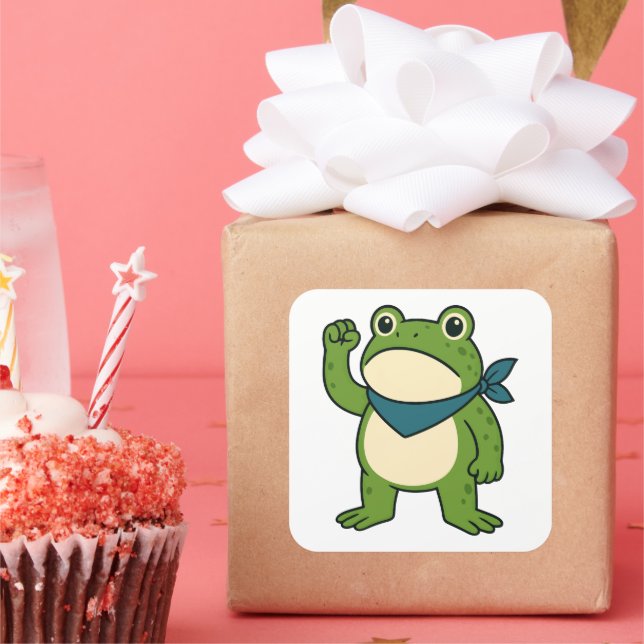 Portland Frog Protest Square Sticker (Party)