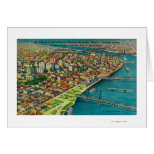 Portland from Air showing Bridges and