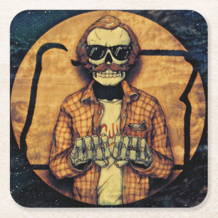 Portland Hands Tatts Square Paper Coaster