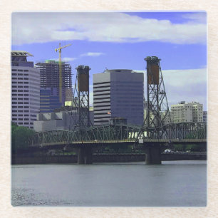 Portland Hawthorne Bridge #1 Glass Coaster