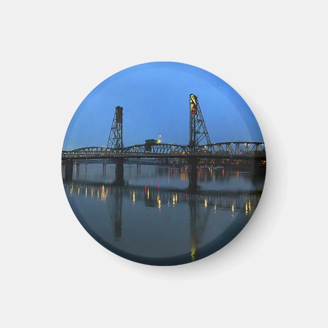 Portland Hawthorne Bridge #2 Round Magnet (Front)
