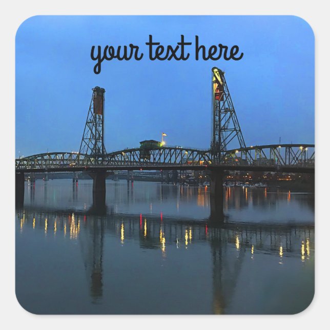 Portland Hawthorne Bridge #2 Square Sticker (Front)