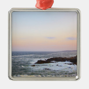 Portland Head and view to Atlantic Ocean Metal Tree Decoration