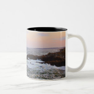 Portland Head and view to Atlantic Ocean Two-Tone Coffee Mug