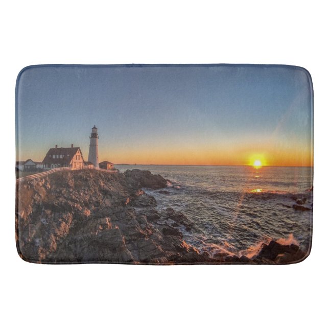 Portland Head Light at Dawn Bath Mat (Front)