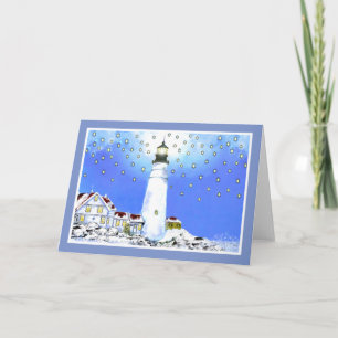 Portland Head Light by Brigid O'Neill Hovey Holiday Card