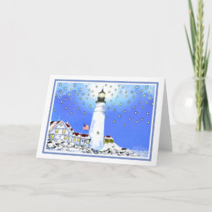 Portland Head Light by Brigid O'Neill Hovey Holiday Card