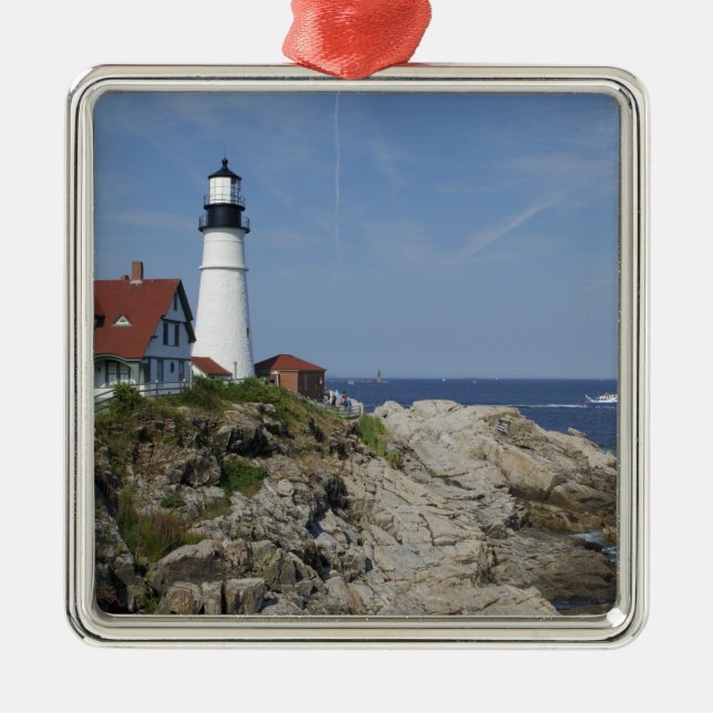Portland Head Light, Cape Elizabeth,Maine, Metal Tree Decoration (Front)