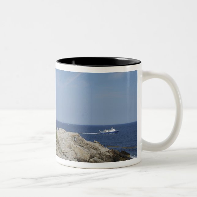 Portland Head Light, Cape Elizabeth,Maine, Two-Tone Coffee Mug (Right)