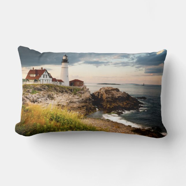 Portland Head Light | Cape Elizabeth ME Lumbar Cushion (Front)