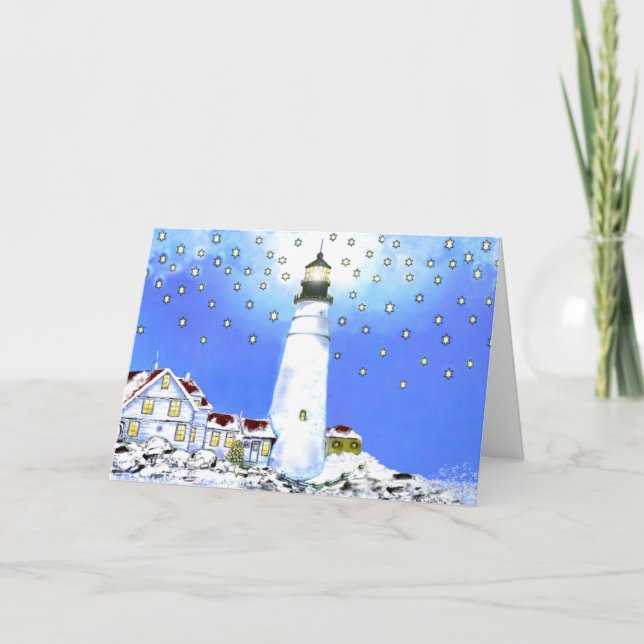 Portland Head Light Christmas Card# 9 Holiday Card (Front)