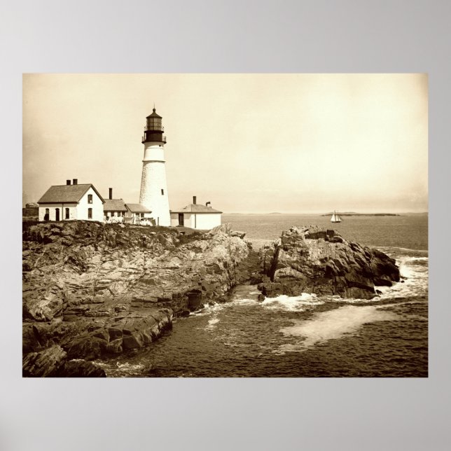 Portland Head Light circa 1890 Poster (Front)